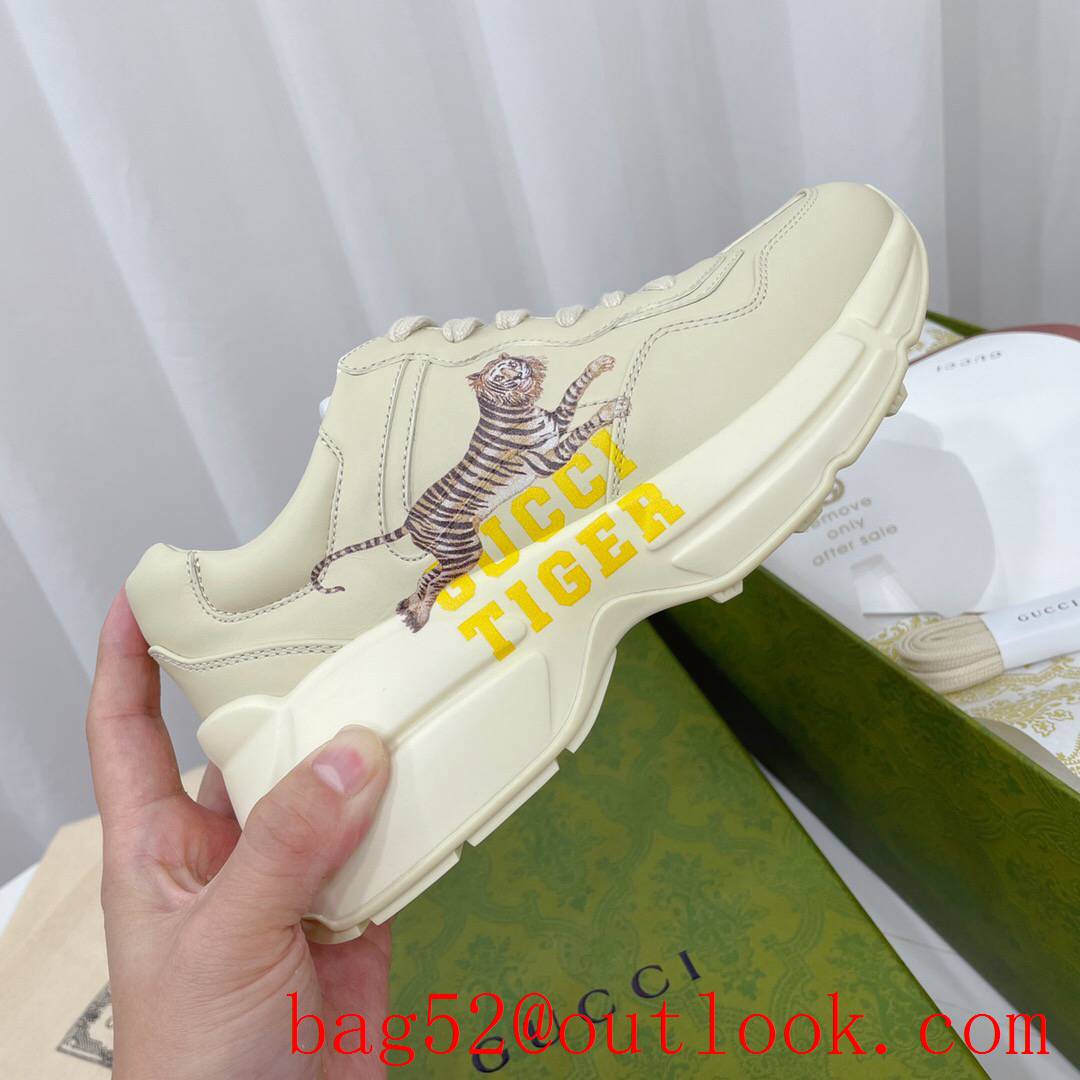gucci tiger rhyton leather for women and men couples sneakers shoes