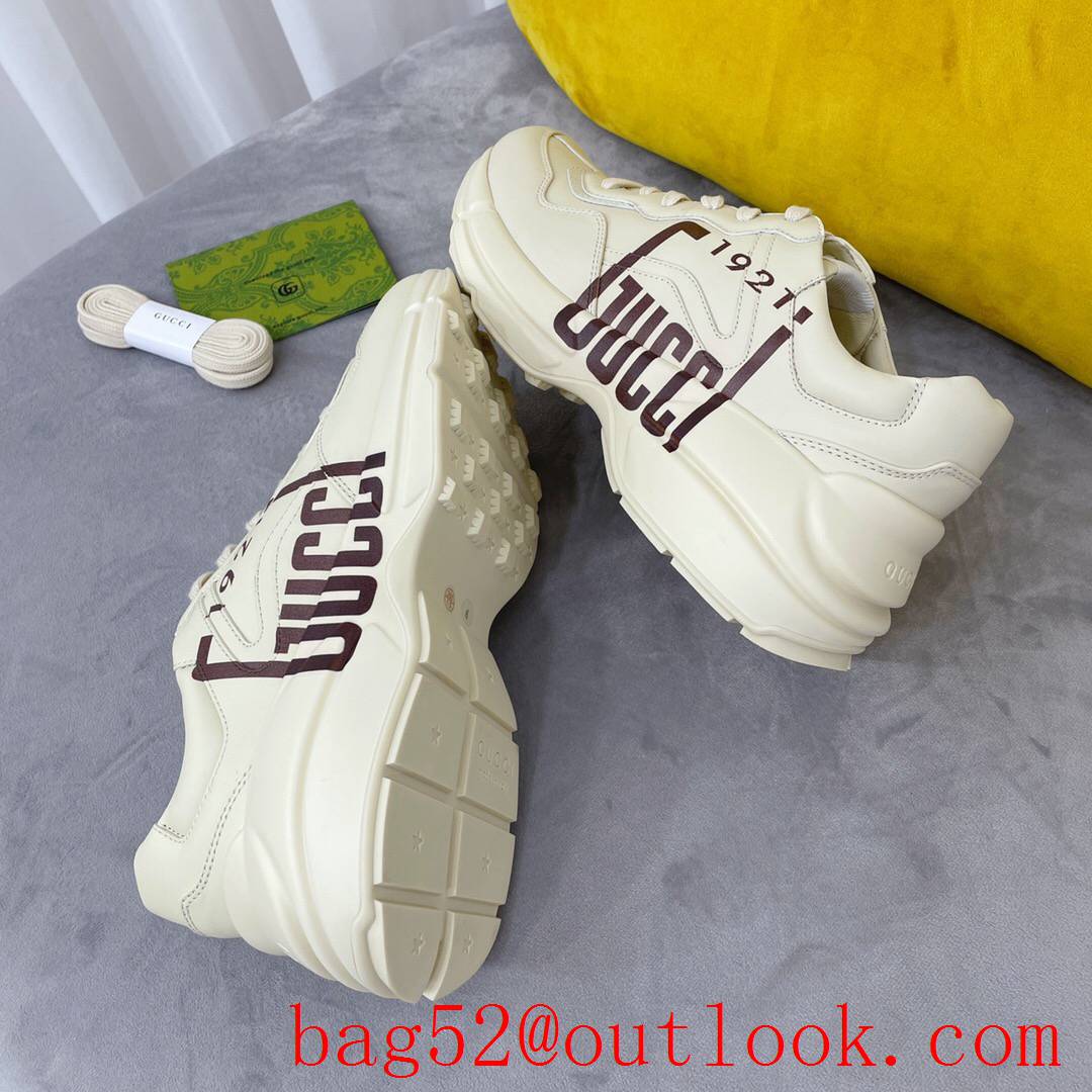 gucci rhyton with 1921 leather for women and men couples sneakers shoes