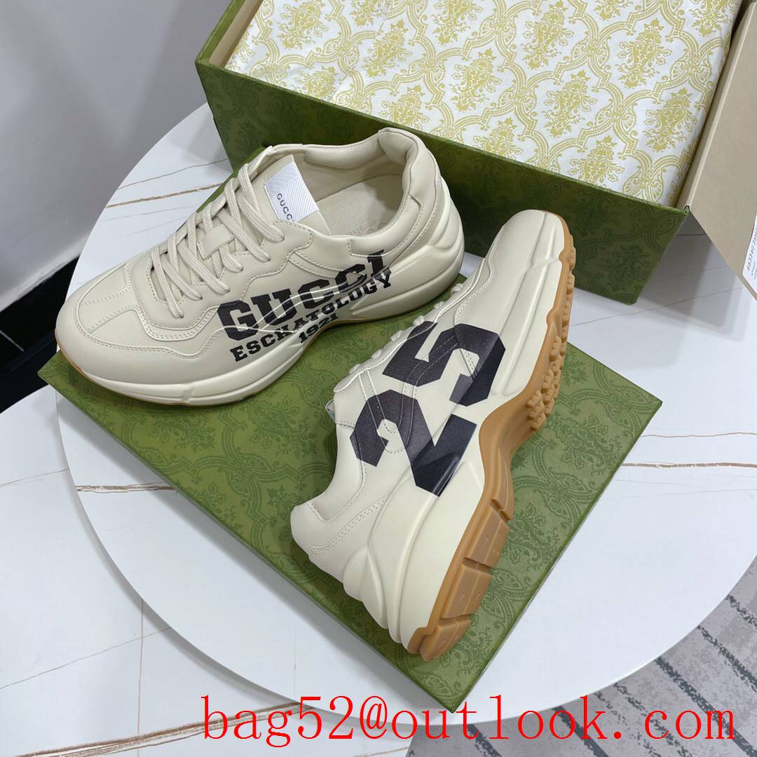 gucci rhyton leather with 1921 for women and men couples sneakers shoes