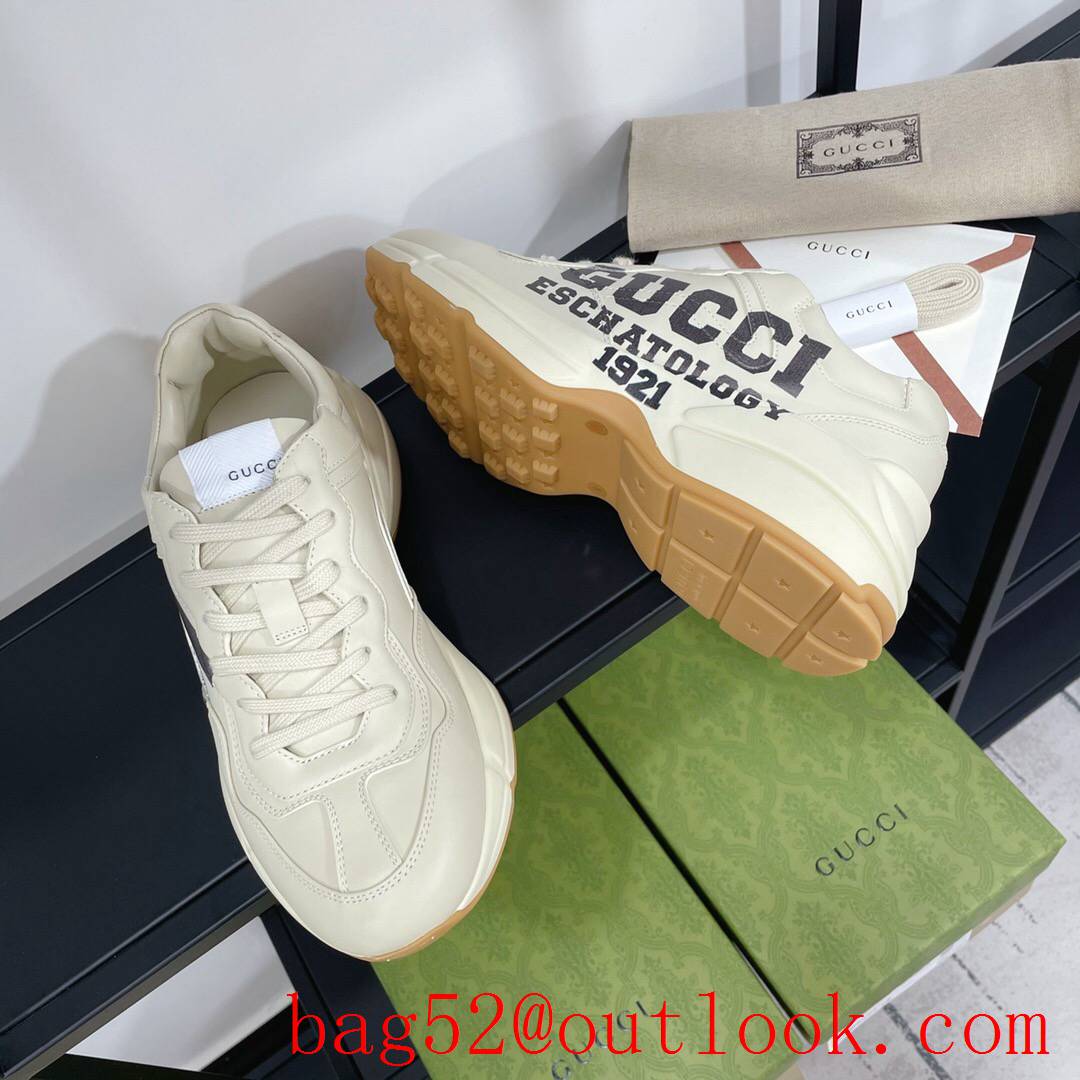 gucci rhyton leather with 1921 for women and men couples sneakers shoes