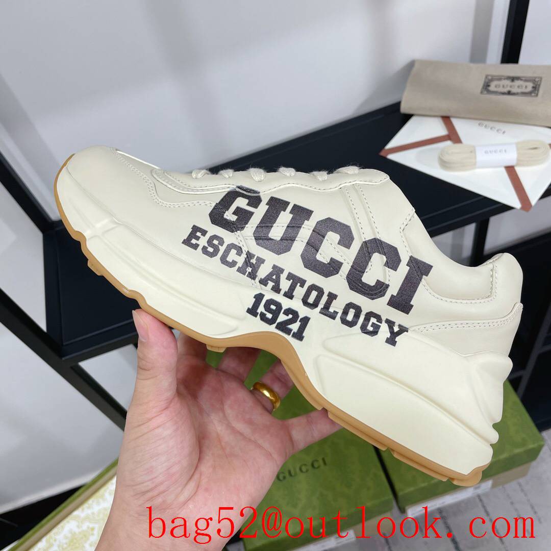 gucci rhyton leather with 1921 for women and men couples sneakers shoes