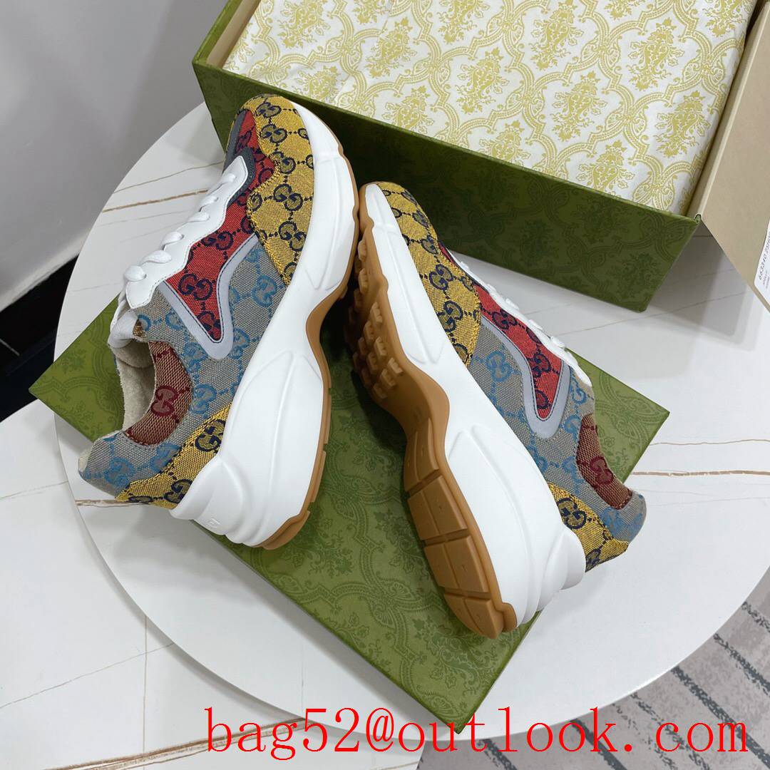 gucci rhyton rainbow with cream bottom tennis 1977 leather for women and men couples sneakers shoes