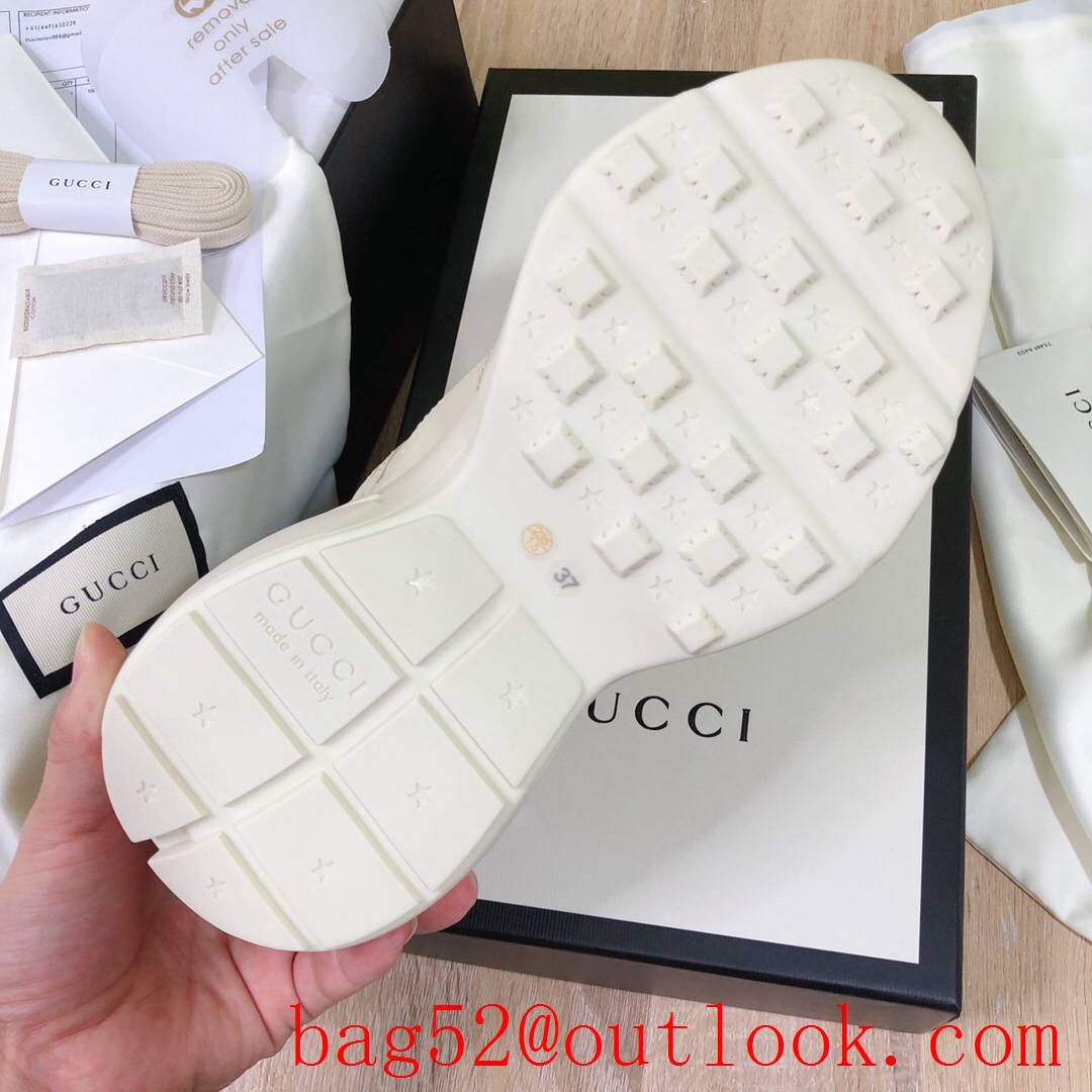 gucci screener rhyton cream leather for women and men couples sneakers shoes