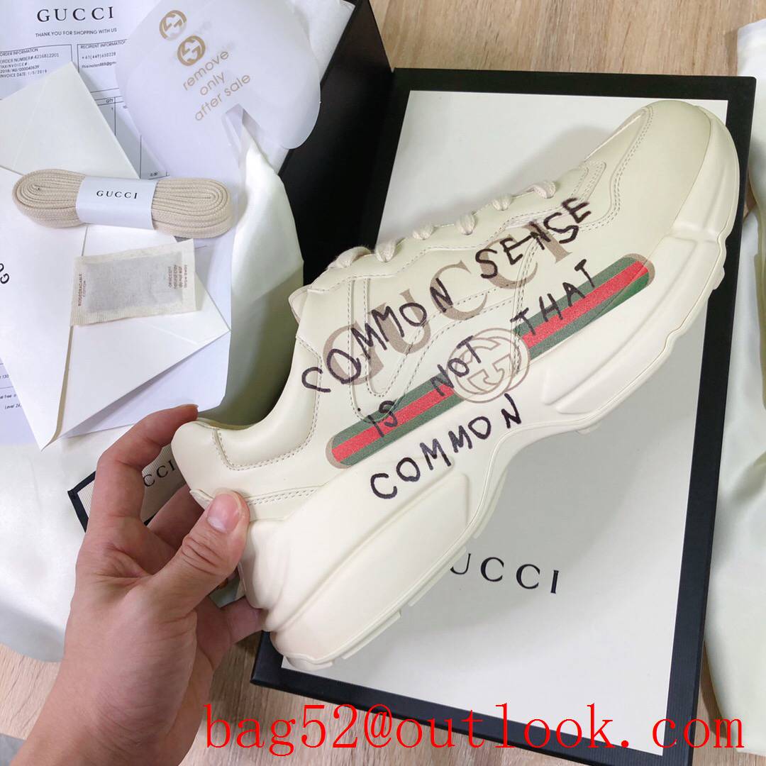 gucci rhyton graffiti for women and men couples sneakers shoes