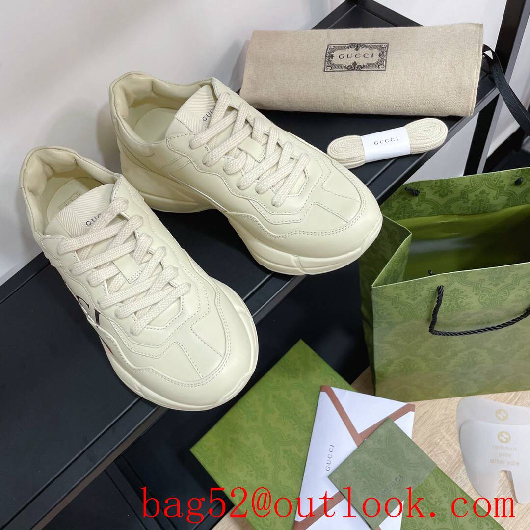 gucci bear for women and men couples leather phyton sneakers shoes