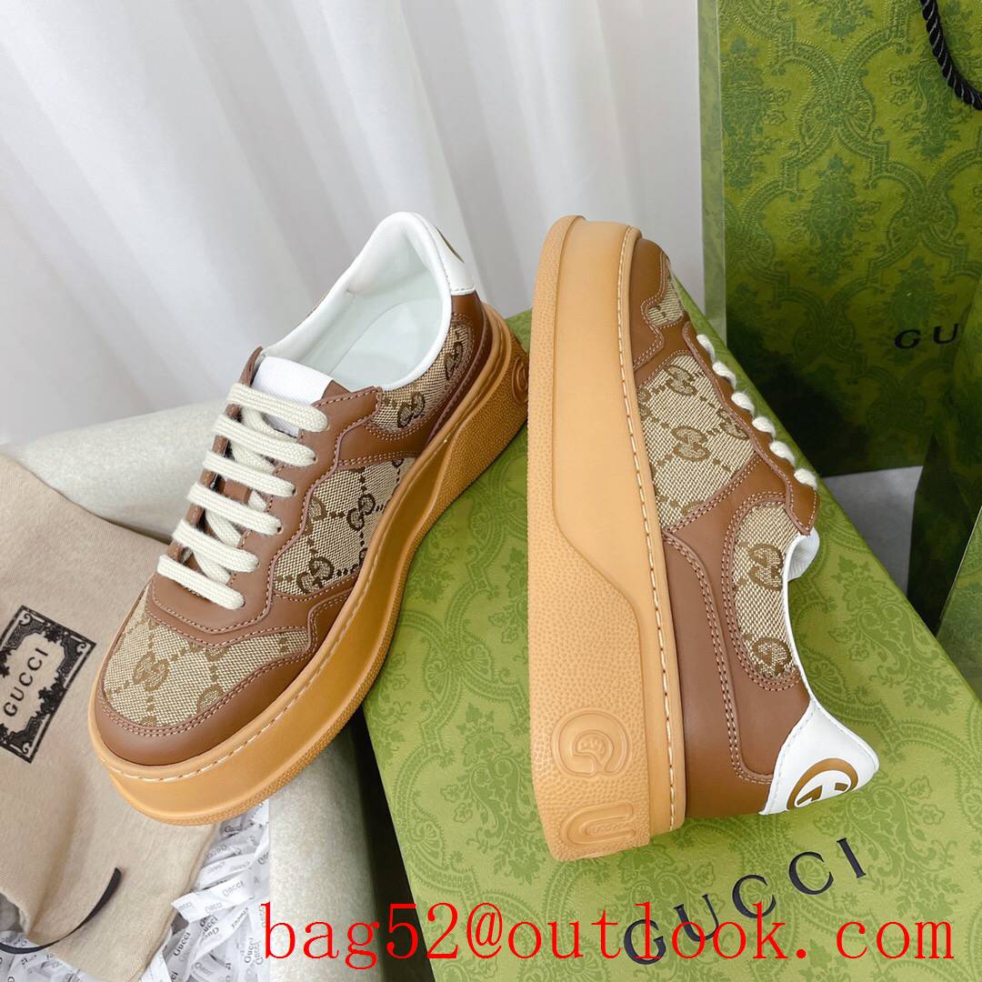 gucci ace tri-brown tennis 1977 for women and men couples sneakers shoes