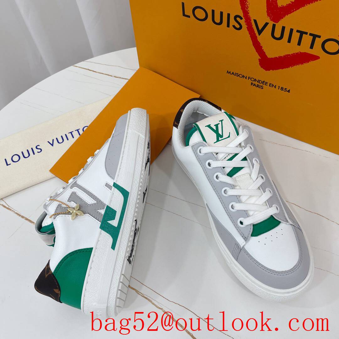 Louis Vuitton lv cream v green charlie sneaker shoes for men and women