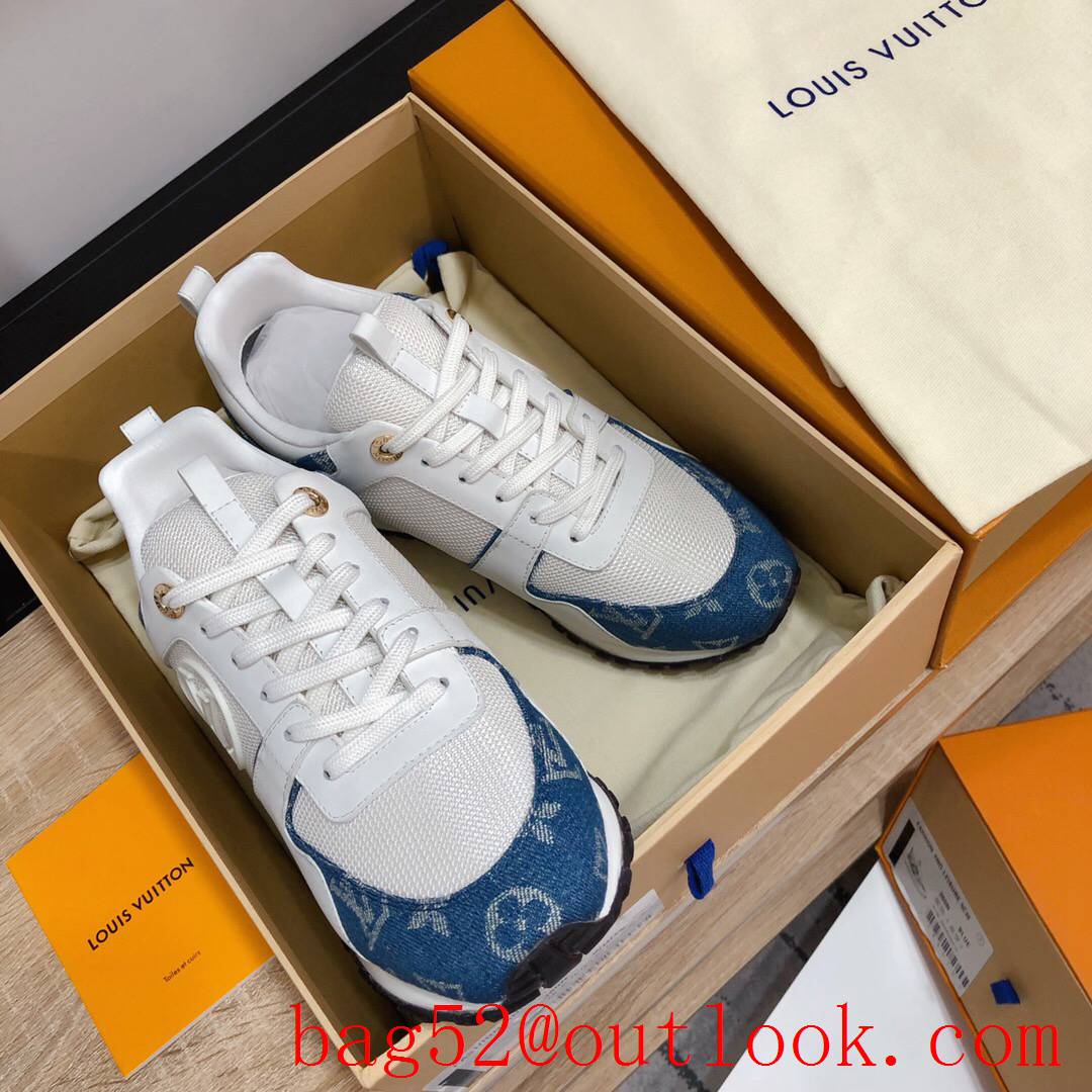 Louis Vuitton lv cream v blue run away sneaker shoes for women