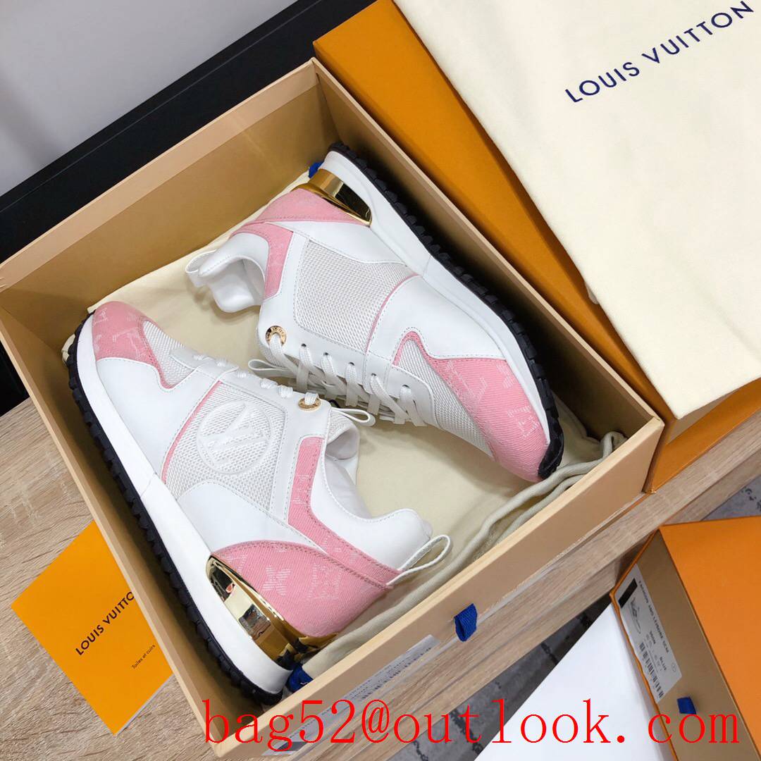 Louis Vuitton lv cream v pink run away sneaker shoes for women