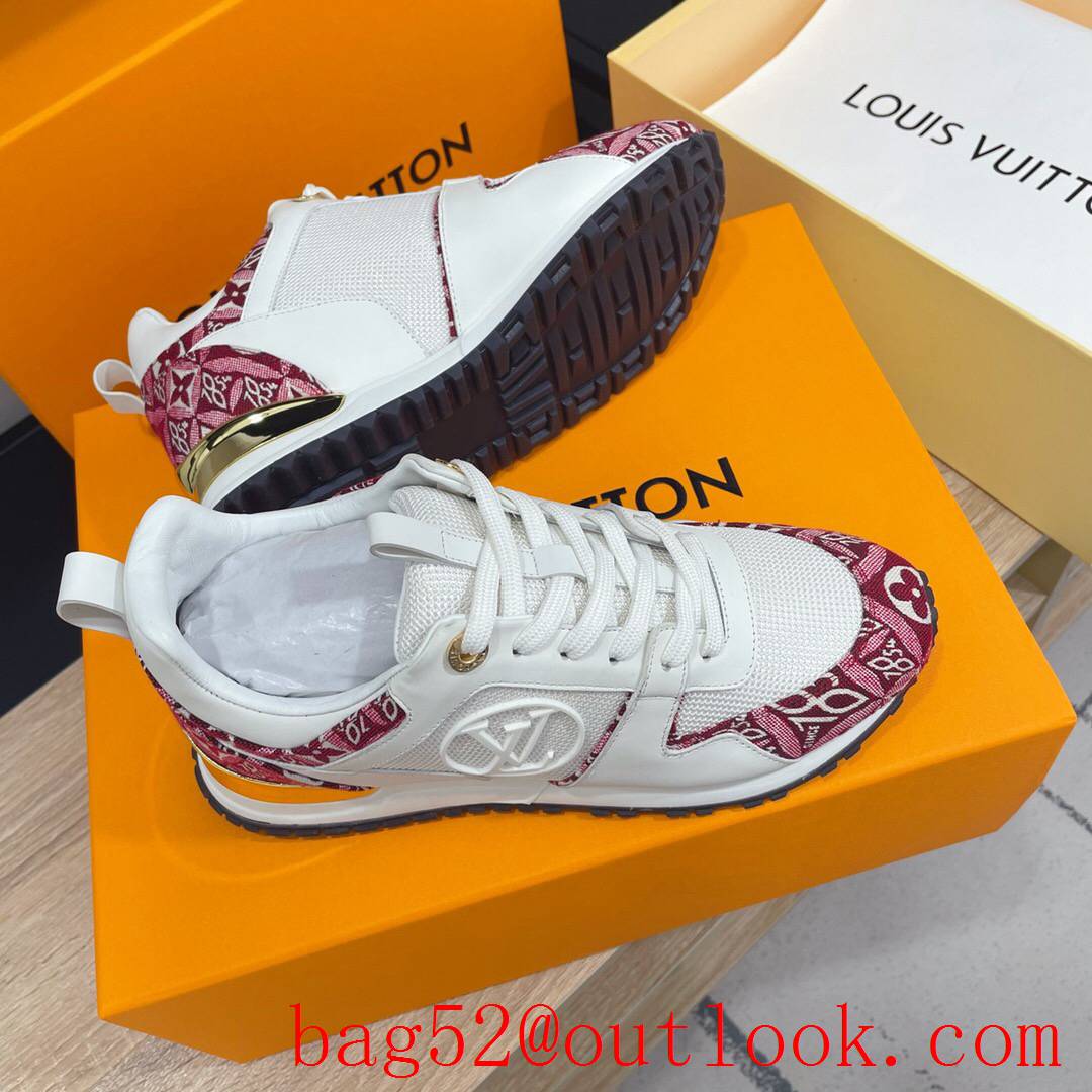 Louis Vuitton lv cream v rose run away sneaker shoes for women