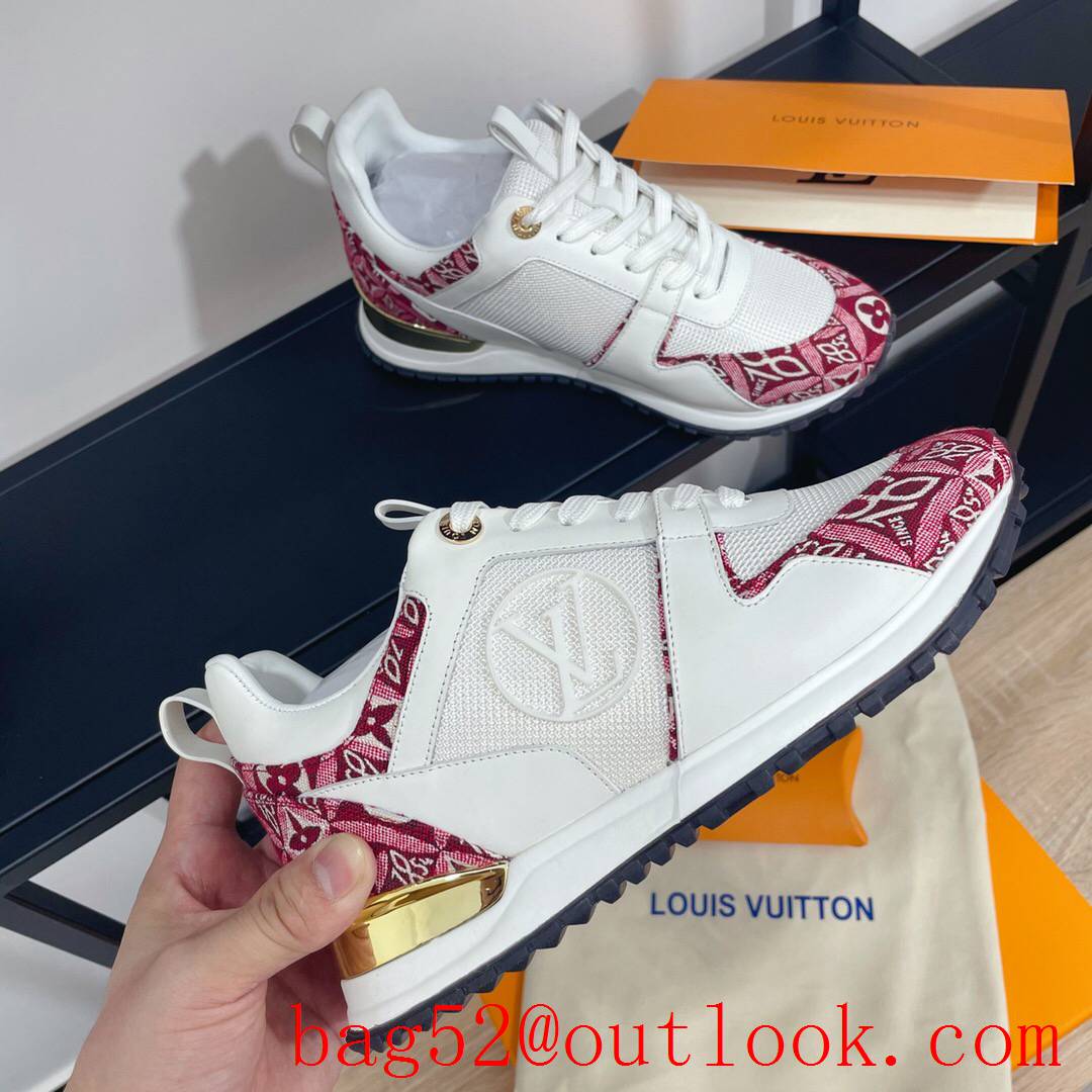 Louis Vuitton lv cream v rose run away sneaker shoes for women