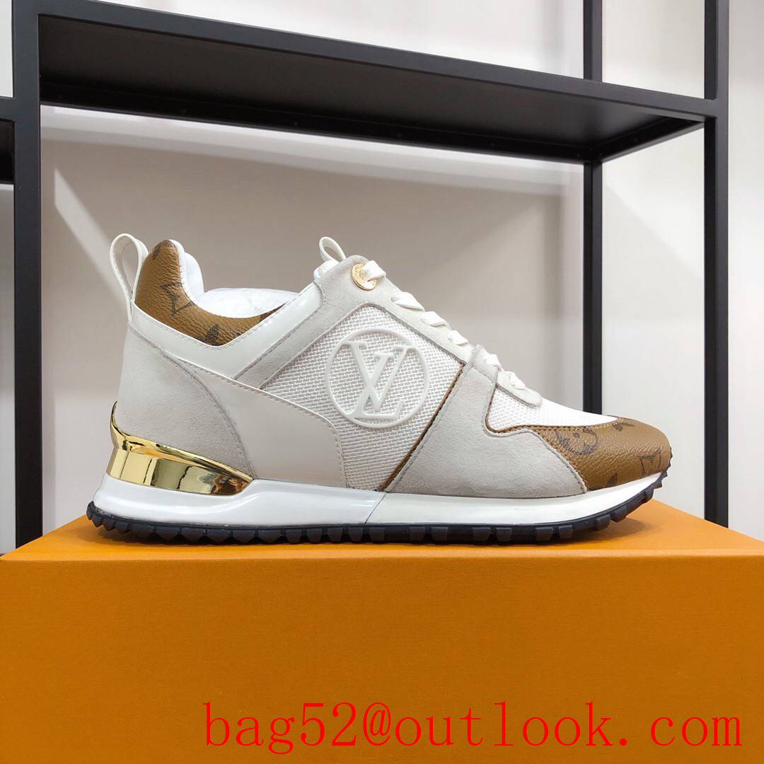 Louis Vuitton lv cream v tan run away sneaker shoes for women