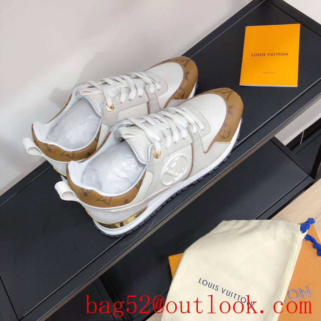 Louis Vuitton lv cream v tan run away sneaker shoes for women