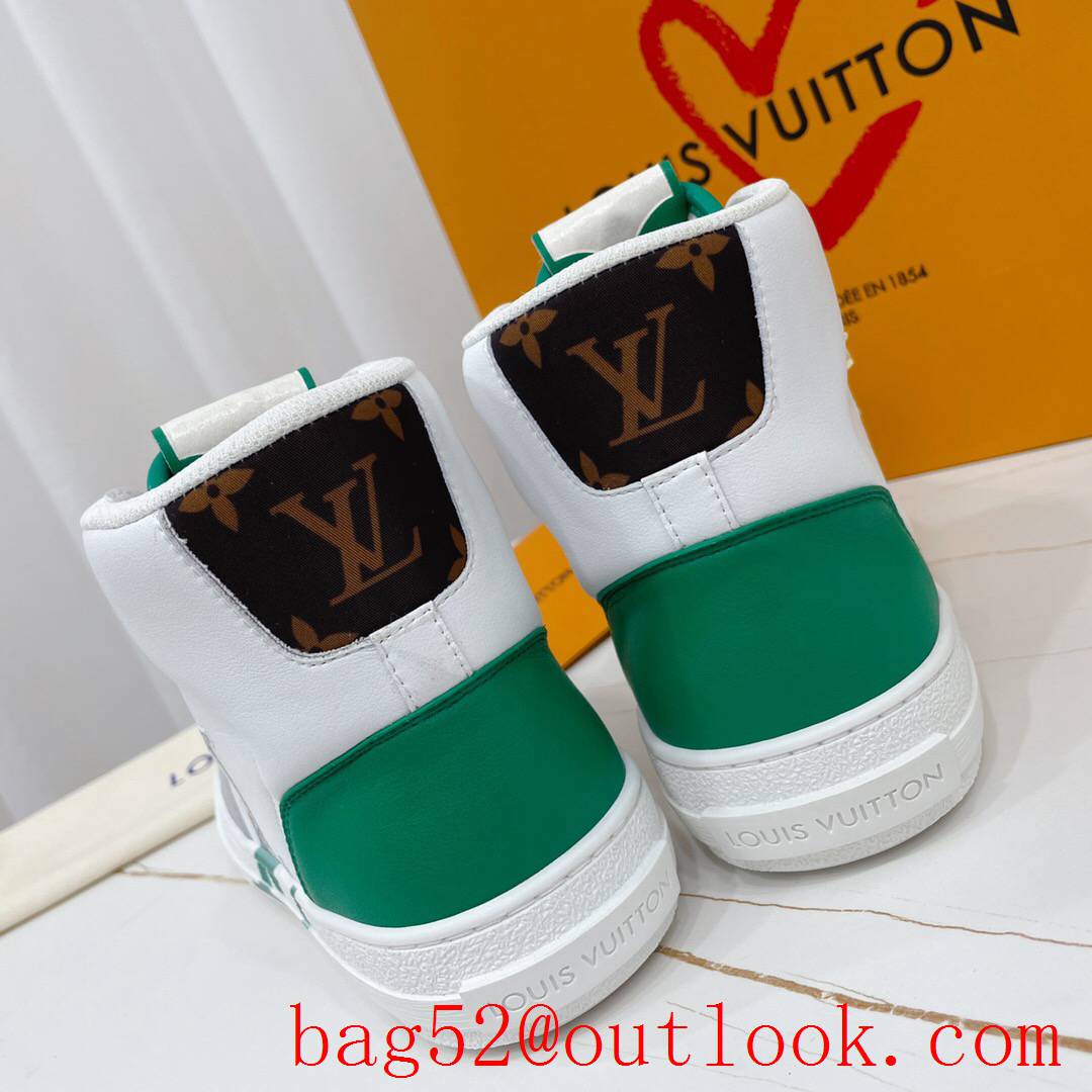 Louis Vuitton lv cream v green charlie sneaker shoes boot for men and women
