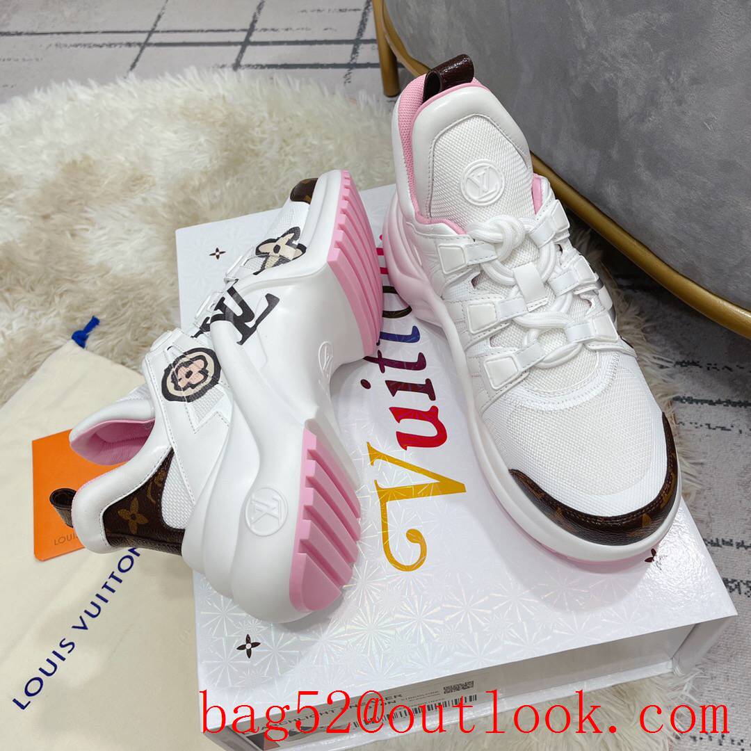 Louis Vuitton lv cream v pink archlight sneaker shoes for women