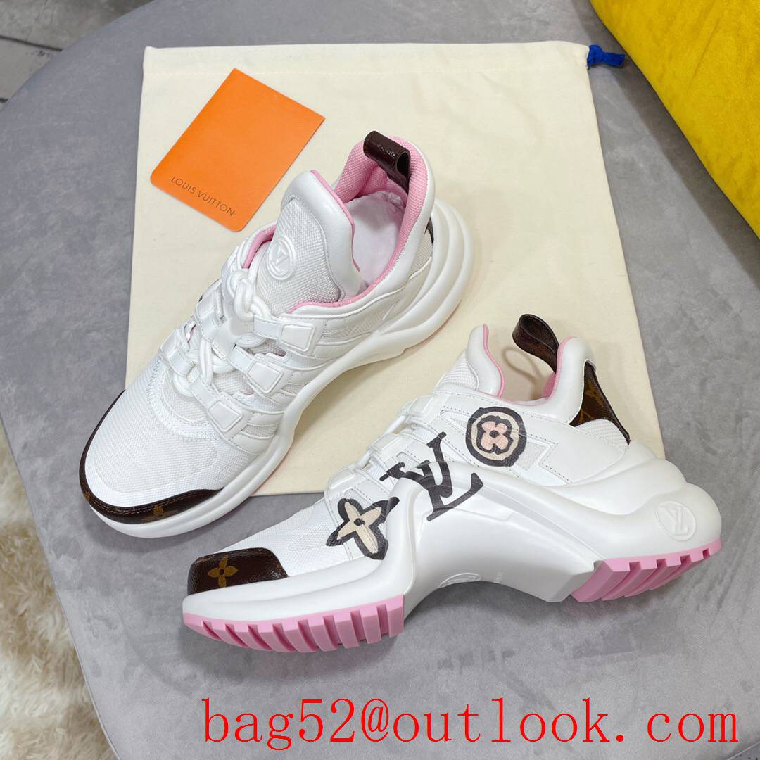 Louis Vuitton lv cream v pink archlight sneaker shoes for women