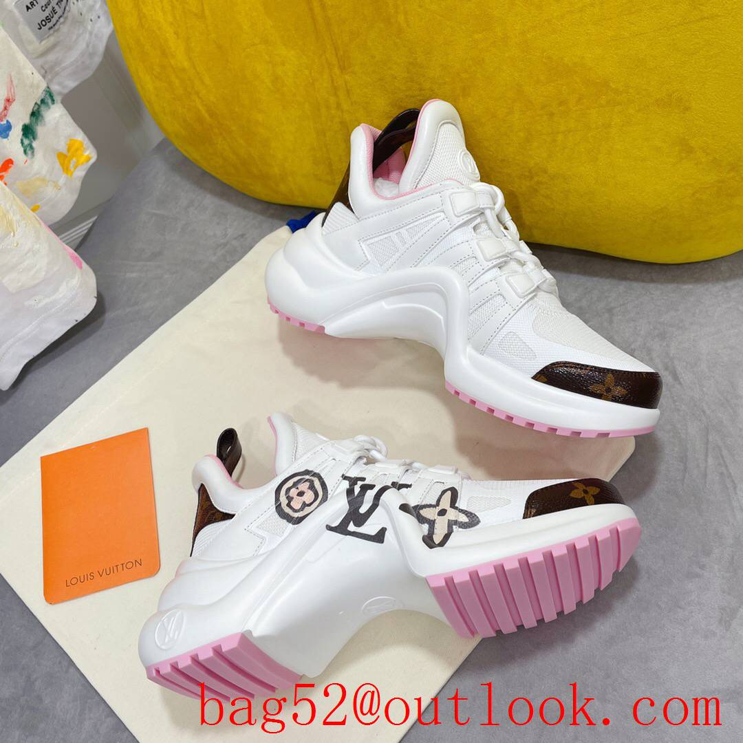 Louis Vuitton lv cream v pink archlight sneaker shoes for women