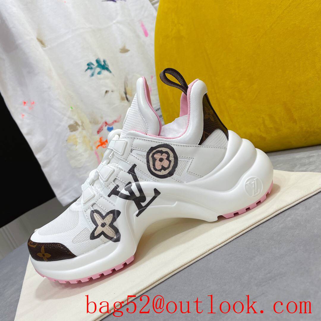 Louis Vuitton lv cream v pink archlight sneaker shoes for women