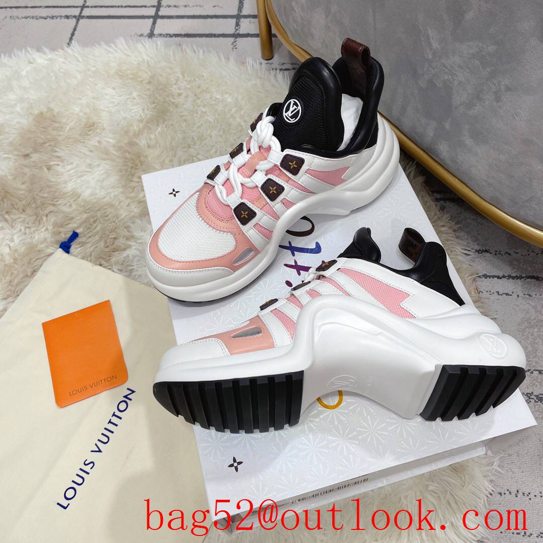 Louis Vuitton lv cream v black v pink archlight sneaker shoes for women