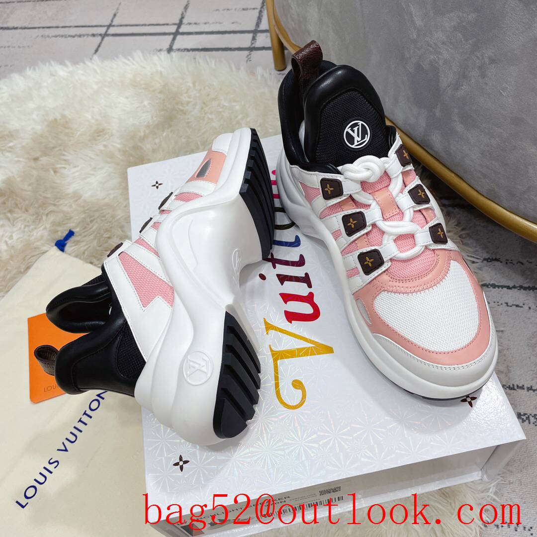 Louis Vuitton lv cream v black v pink archlight sneaker shoes for women