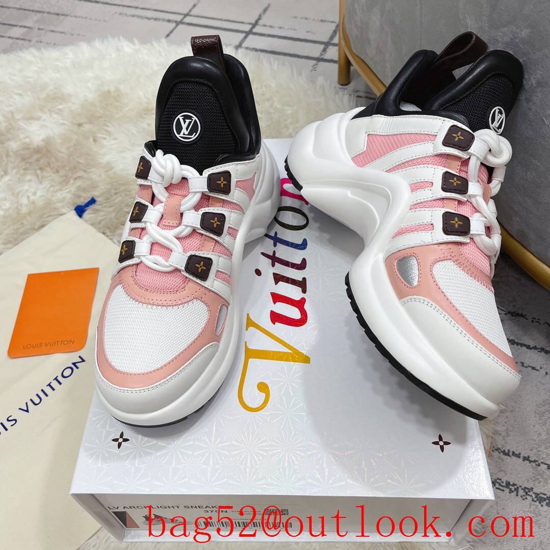 Louis Vuitton lv cream v black v pink archlight sneaker shoes for women