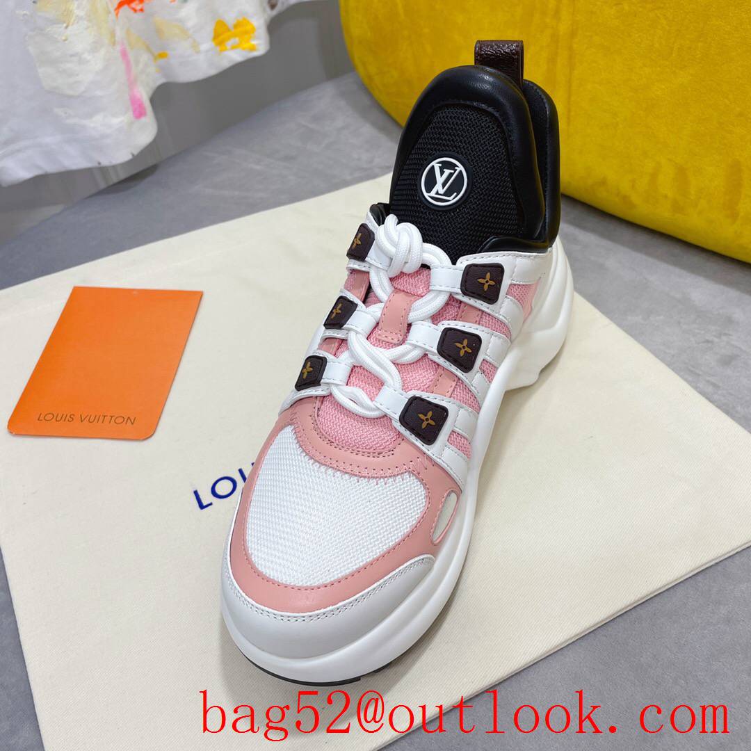 Louis Vuitton lv cream v black v pink archlight sneaker shoes for women