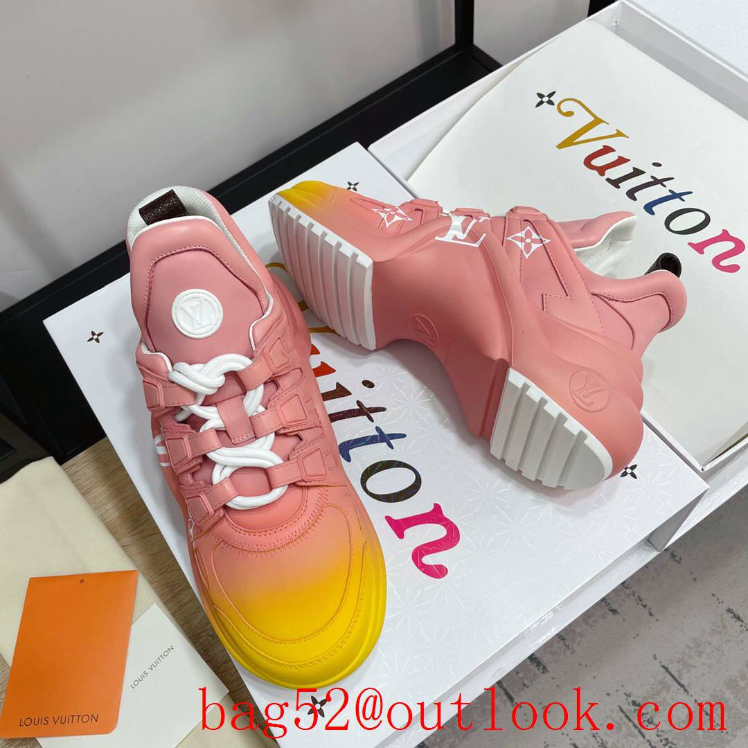 Louis Vuitton lv pink v orange archlight sneaker shoes for women