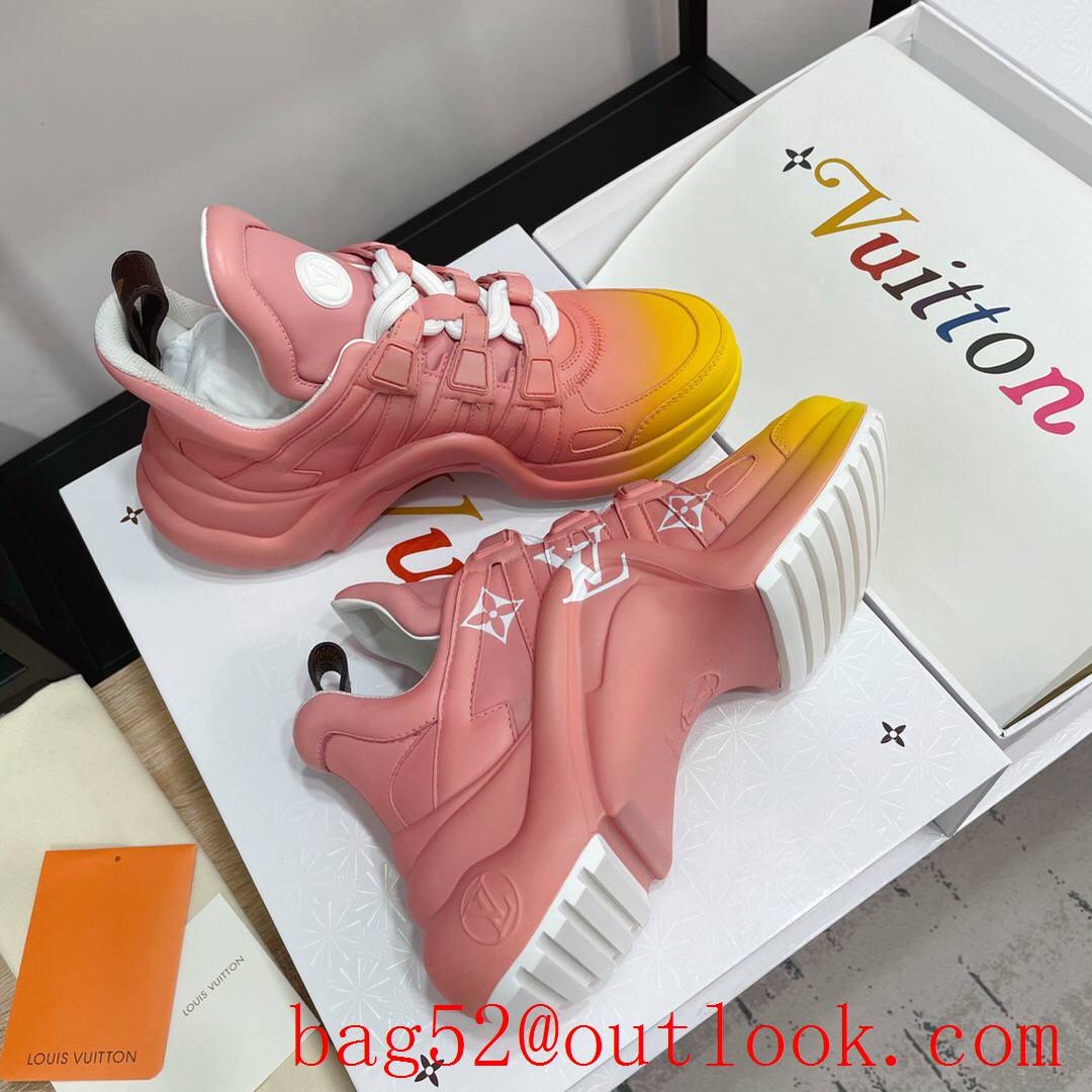 Louis Vuitton lv pink v orange archlight sneaker shoes for women