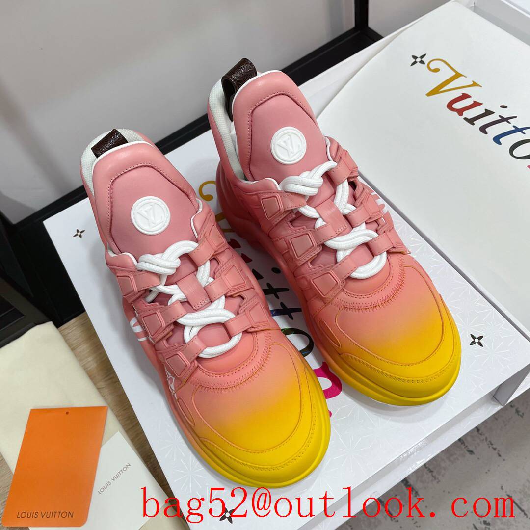 Louis Vuitton lv pink v orange archlight sneaker shoes for women