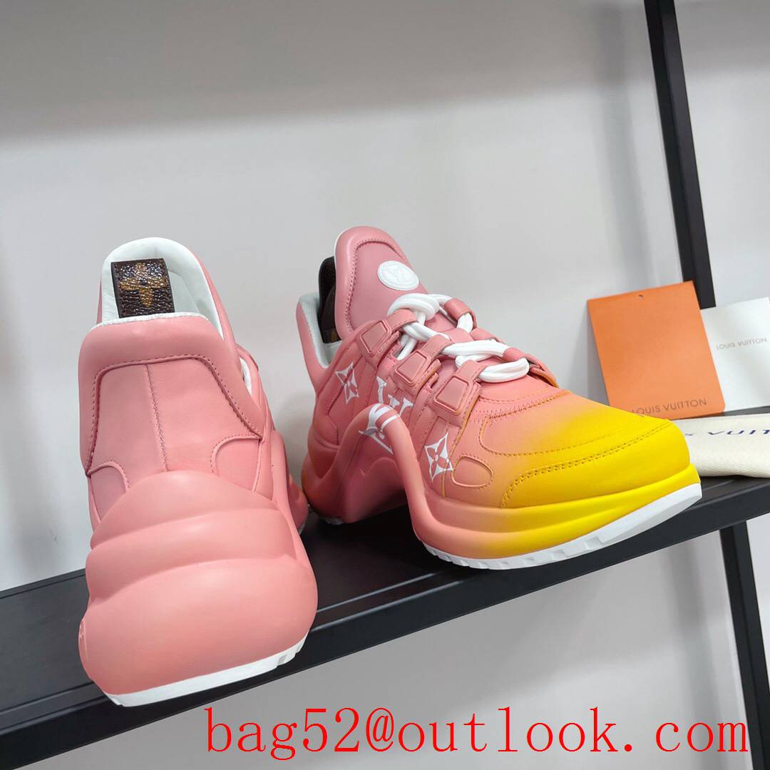 Louis Vuitton lv pink v orange archlight sneaker shoes for women