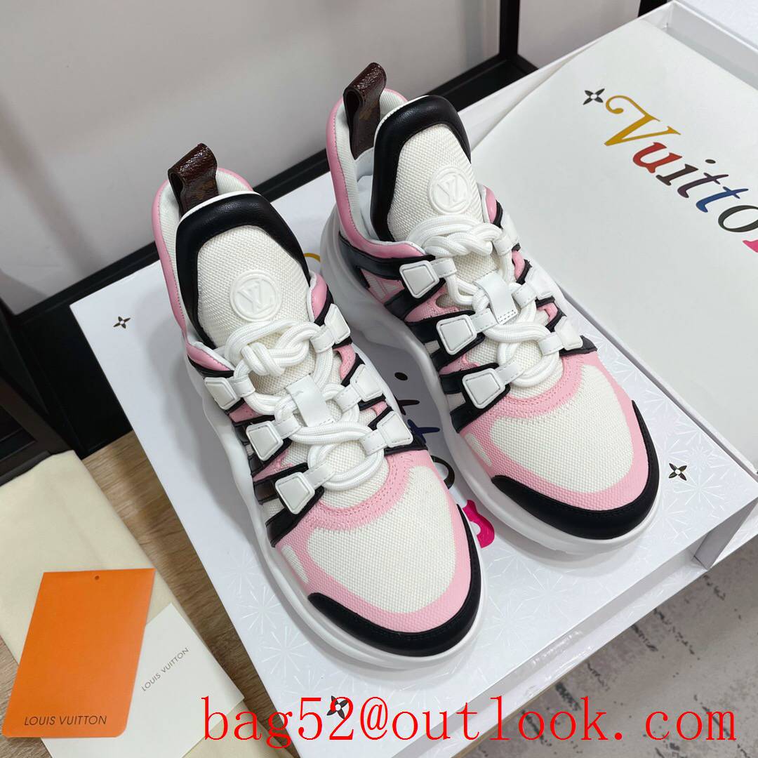 Louis Vuitton lv pink v black archlight sneaker shoes for women