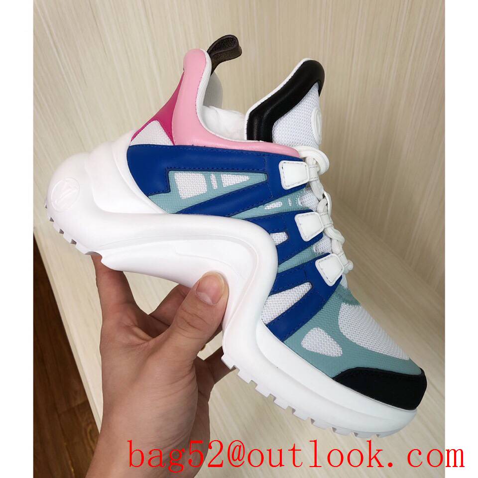 Louis Vuitton lv white v navy archlight sneaker shoes for women
