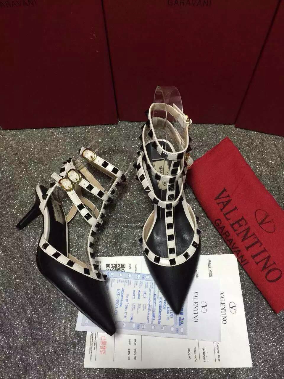 valentino black sandals heels stud shoes