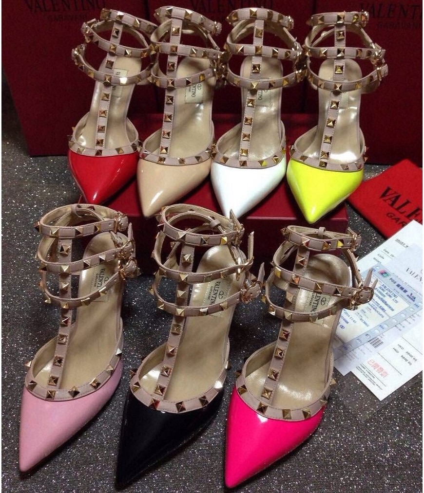 valentino sandals paint heels stud shoes
