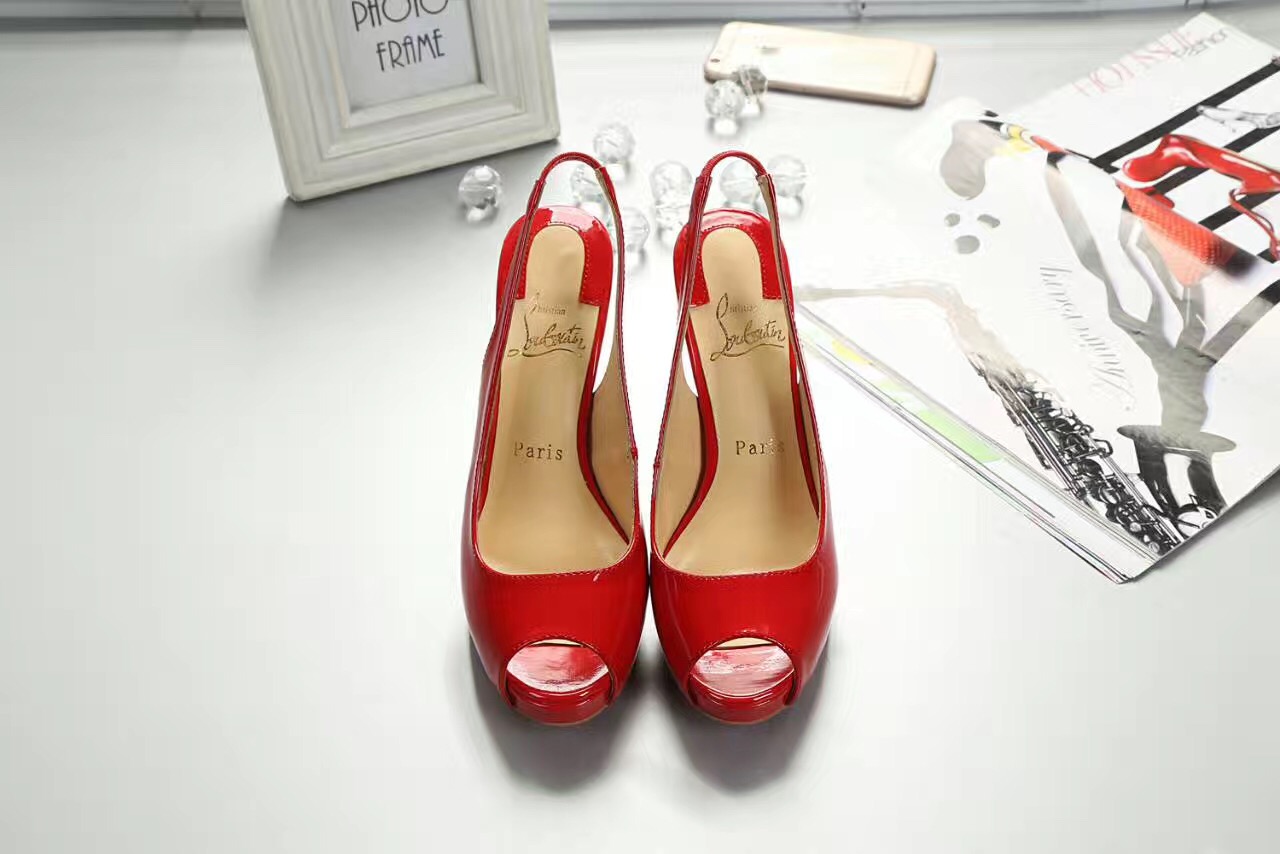 Christian Louboutin CL heels red 10cm sandals shoes