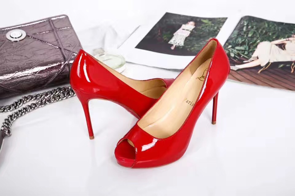 Christian Louboutin CL 10cm paint red heels sandals shoes
