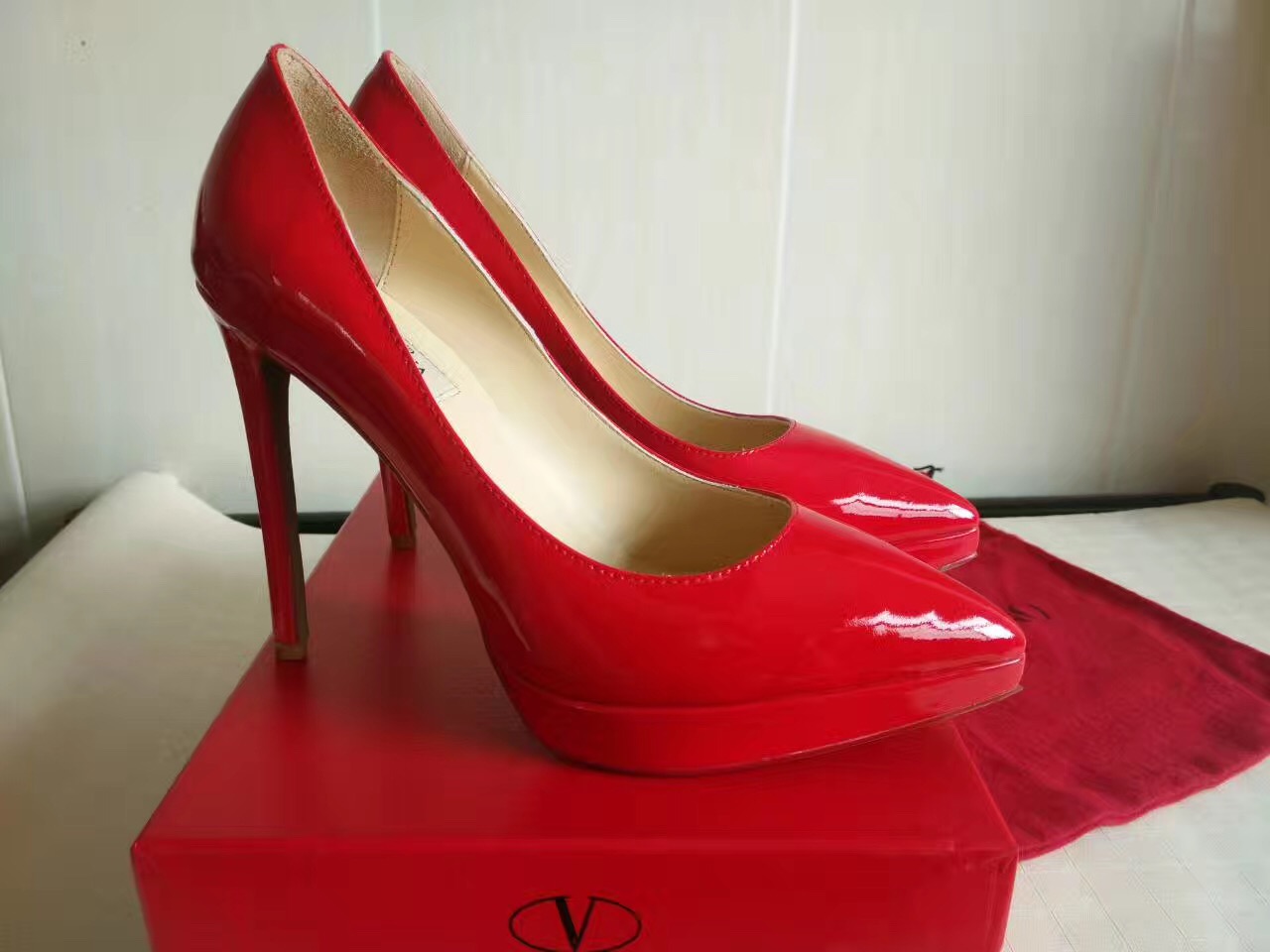valentino 12cm heels red sandals paint shoes