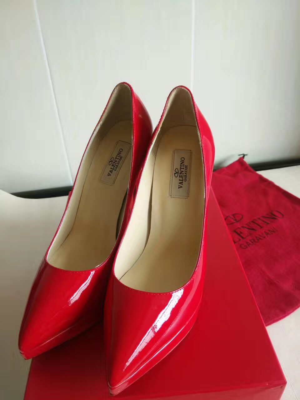 valentino 12cm heels red sandals paint shoes