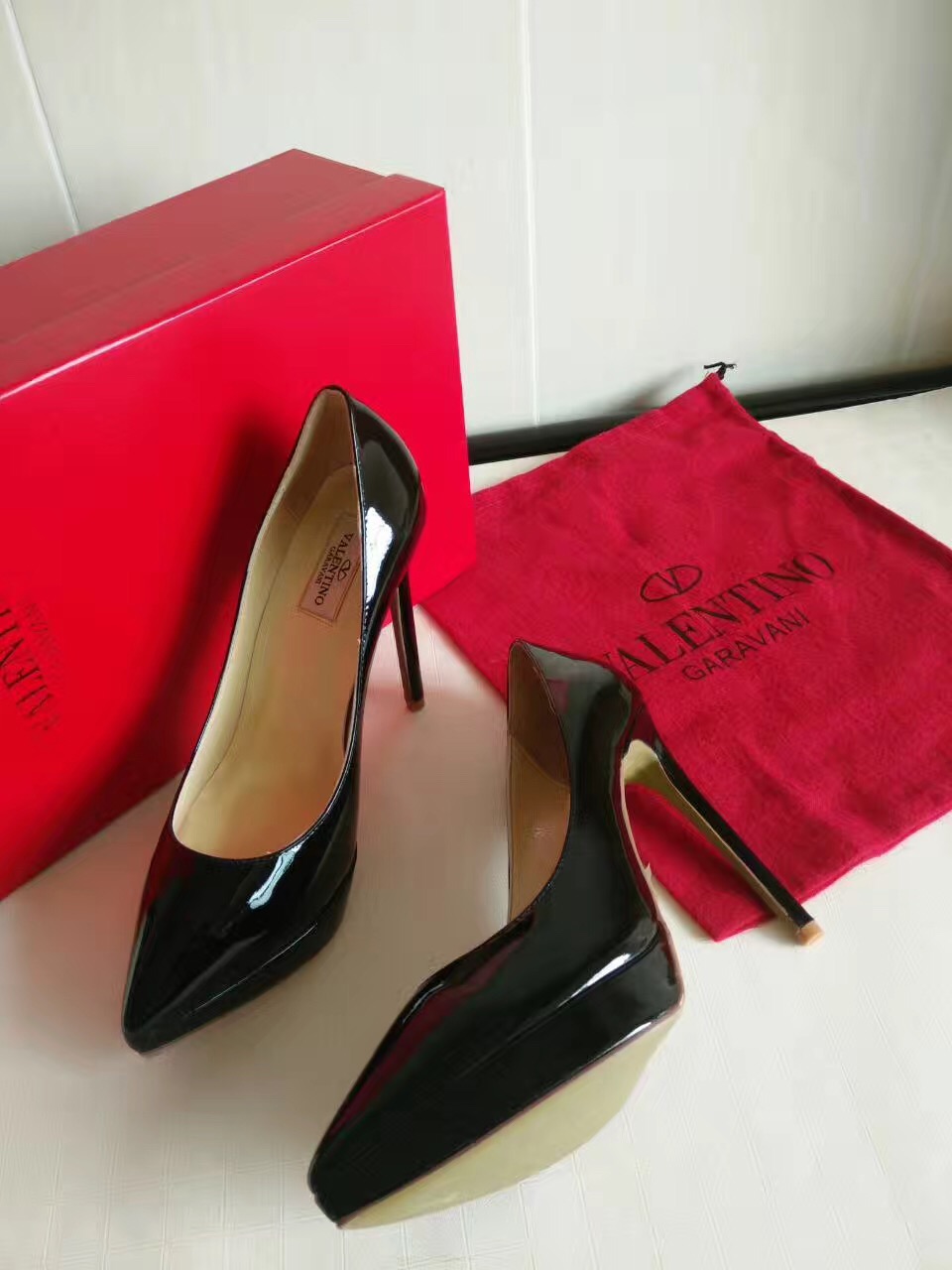 valentino 12cm heels black sandals paint shoes