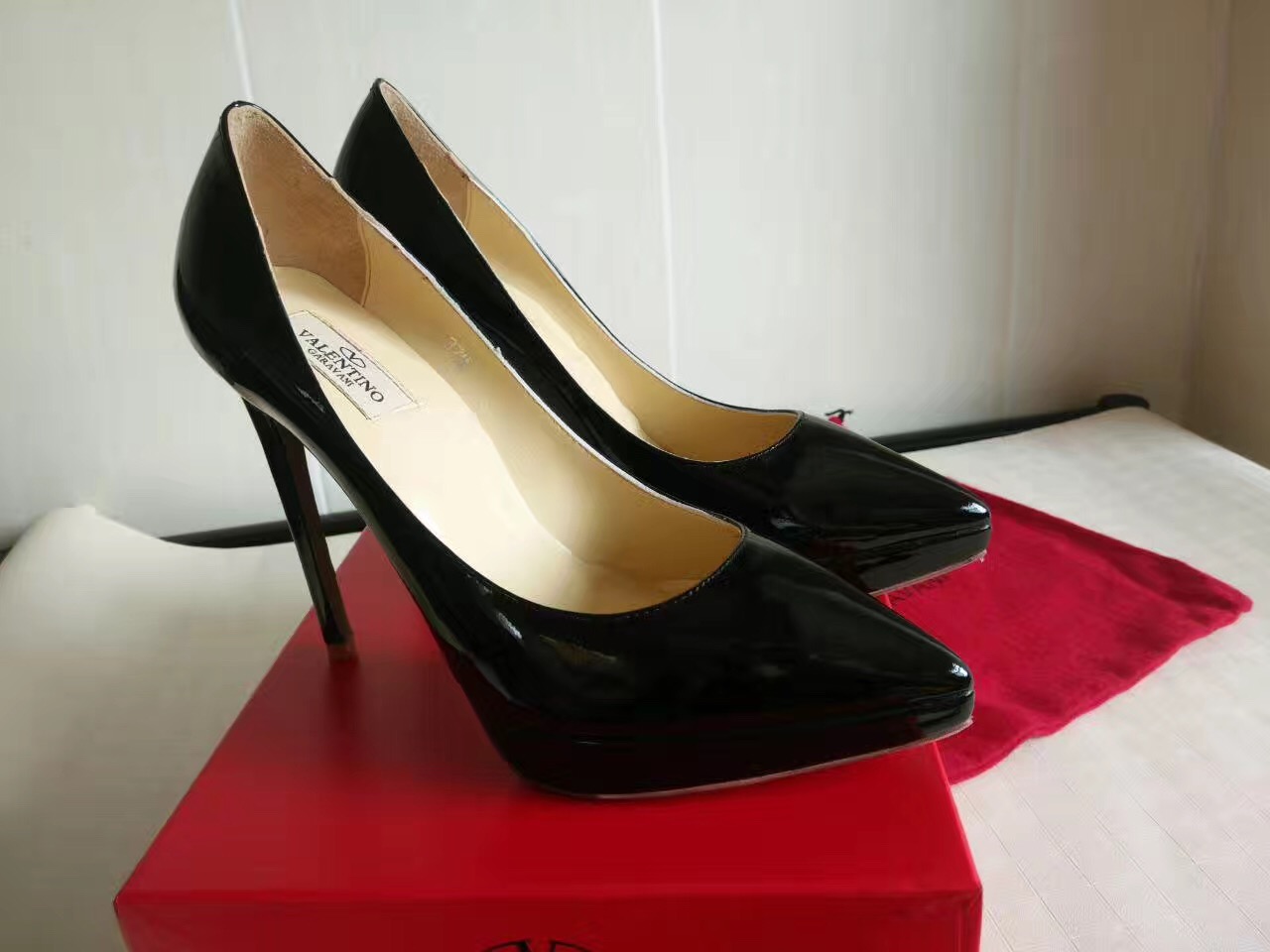 valentino 12cm heels black sandals paint shoes