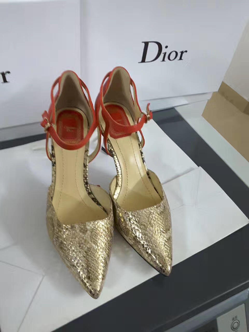 dior gold shoes