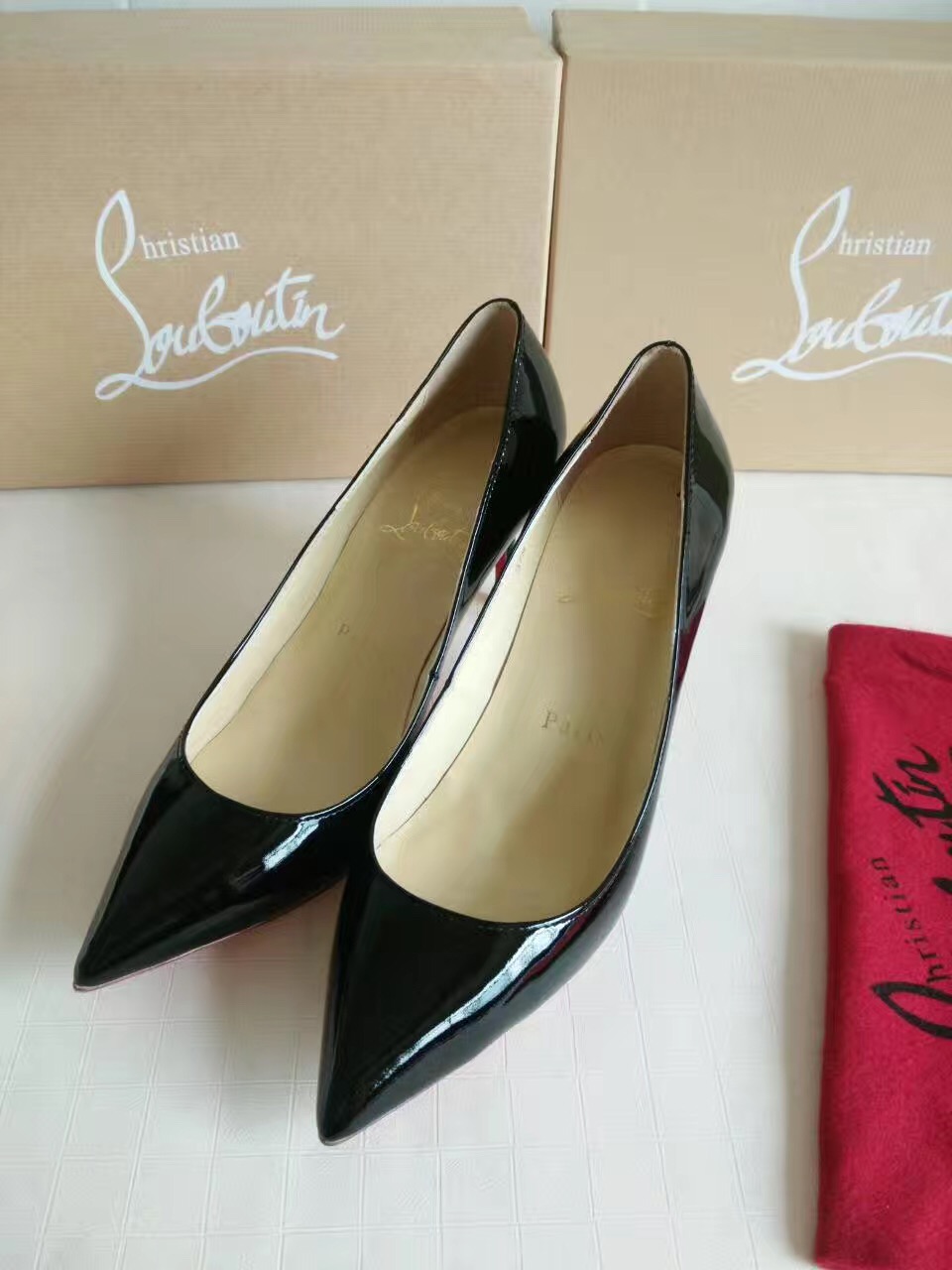 Christian Louboutin 7cm red heels sandals soled shoes