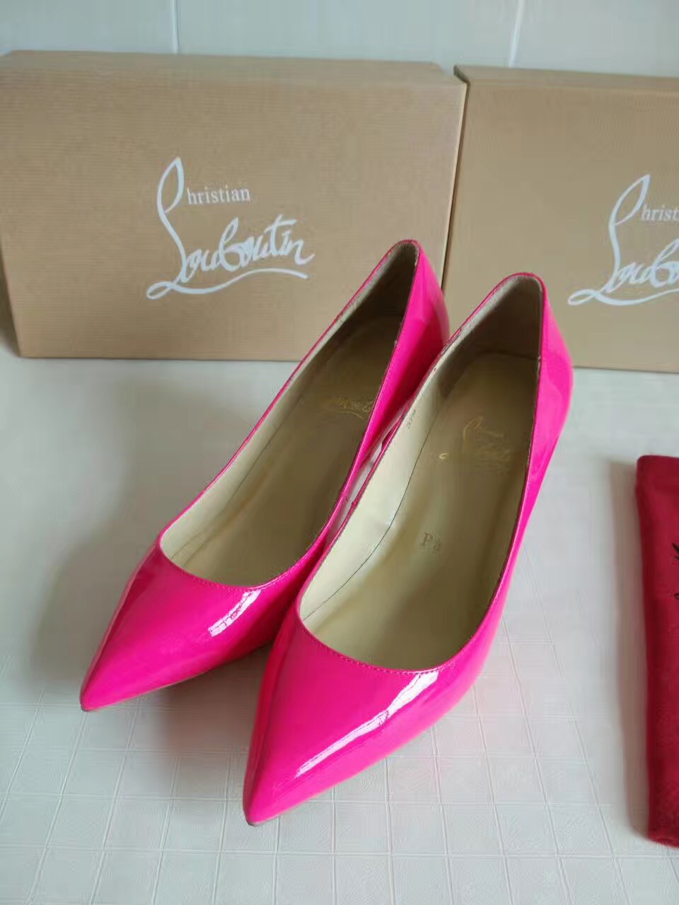 Christian Louboutin 7cm red heels sandals soled shoes