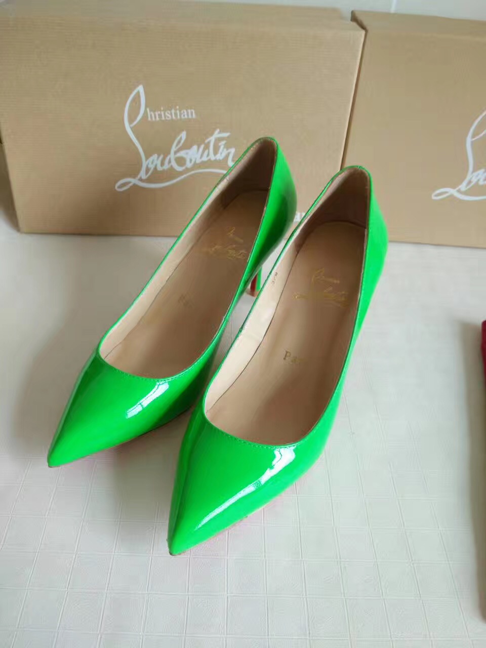 Christian Louboutin CL heels paint 7cm sandals shoes