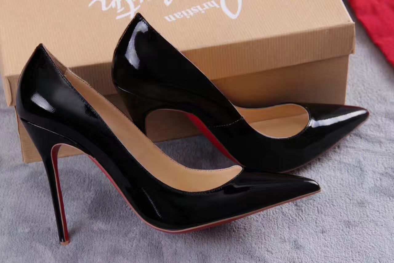 Christian Louboutin CL heels black 11cm sandals red soled shoes