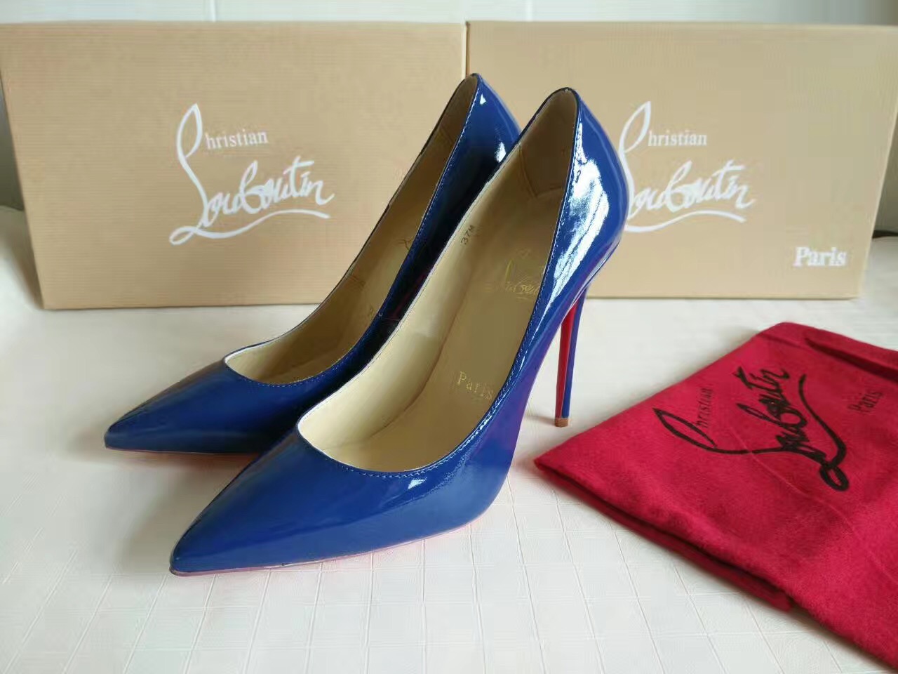 Christian Louboutin CL heels blue 11cm sandals shoes