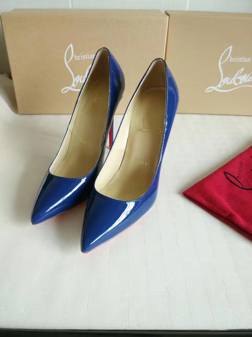 Christian Louboutin CL heels blue 11cm sandals shoes