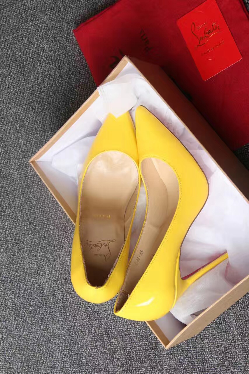 Christian Louboutin CL heels yellow 11cm sandals shoes