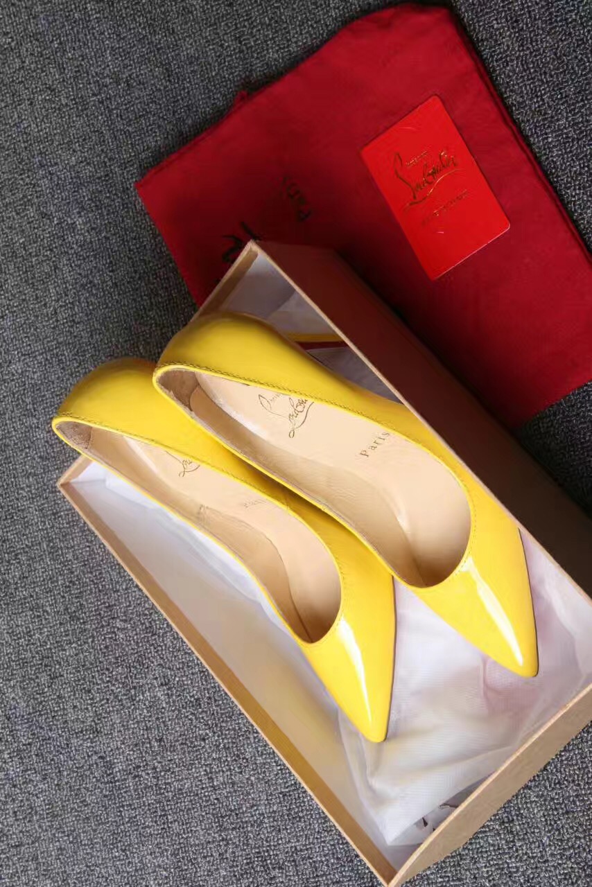 Christian Louboutin CL heels yellow 11cm sandals shoes