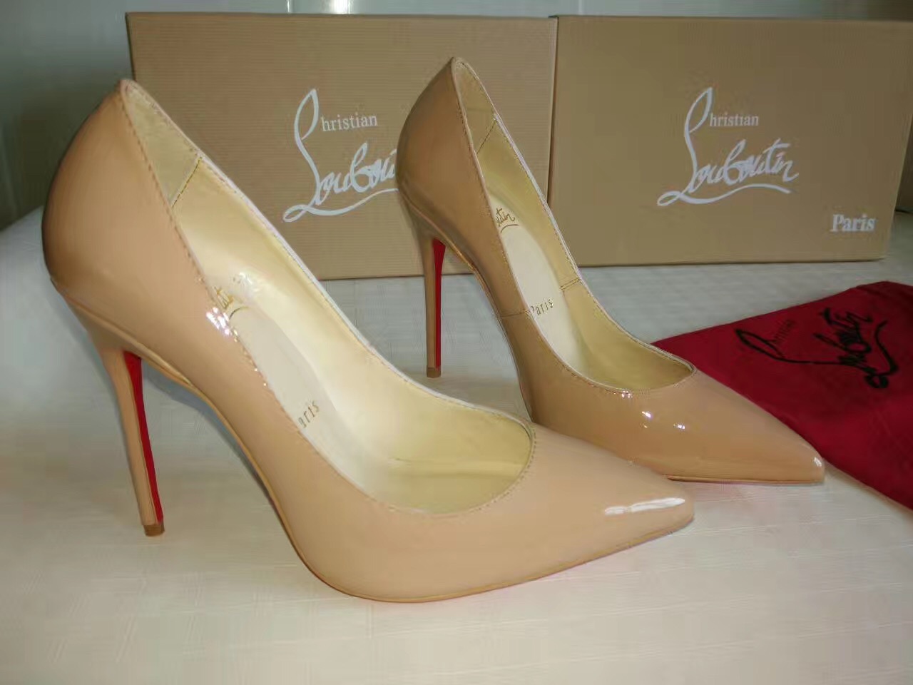 Christian Louboutin CL heels nude 11cm sandals shoes